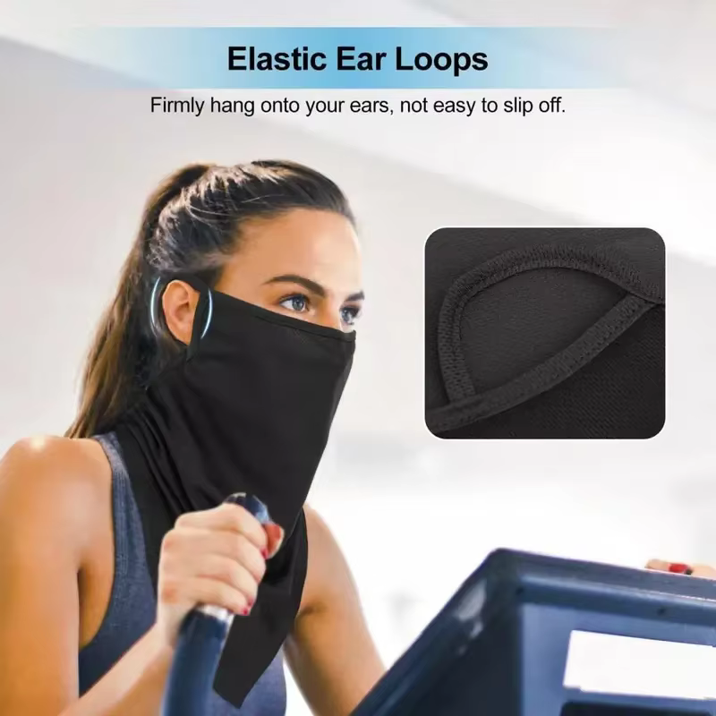Écharpe respirante demi-masque d'été, couverture de guêtre de cou à séchage rapide, oreille suspendu