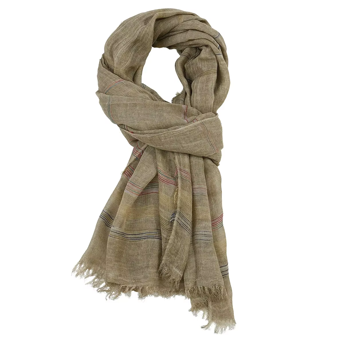 Mode hommes écharpe coton lin fil teint rayé hommes foulards gland Long châle automne hiver mâle acc