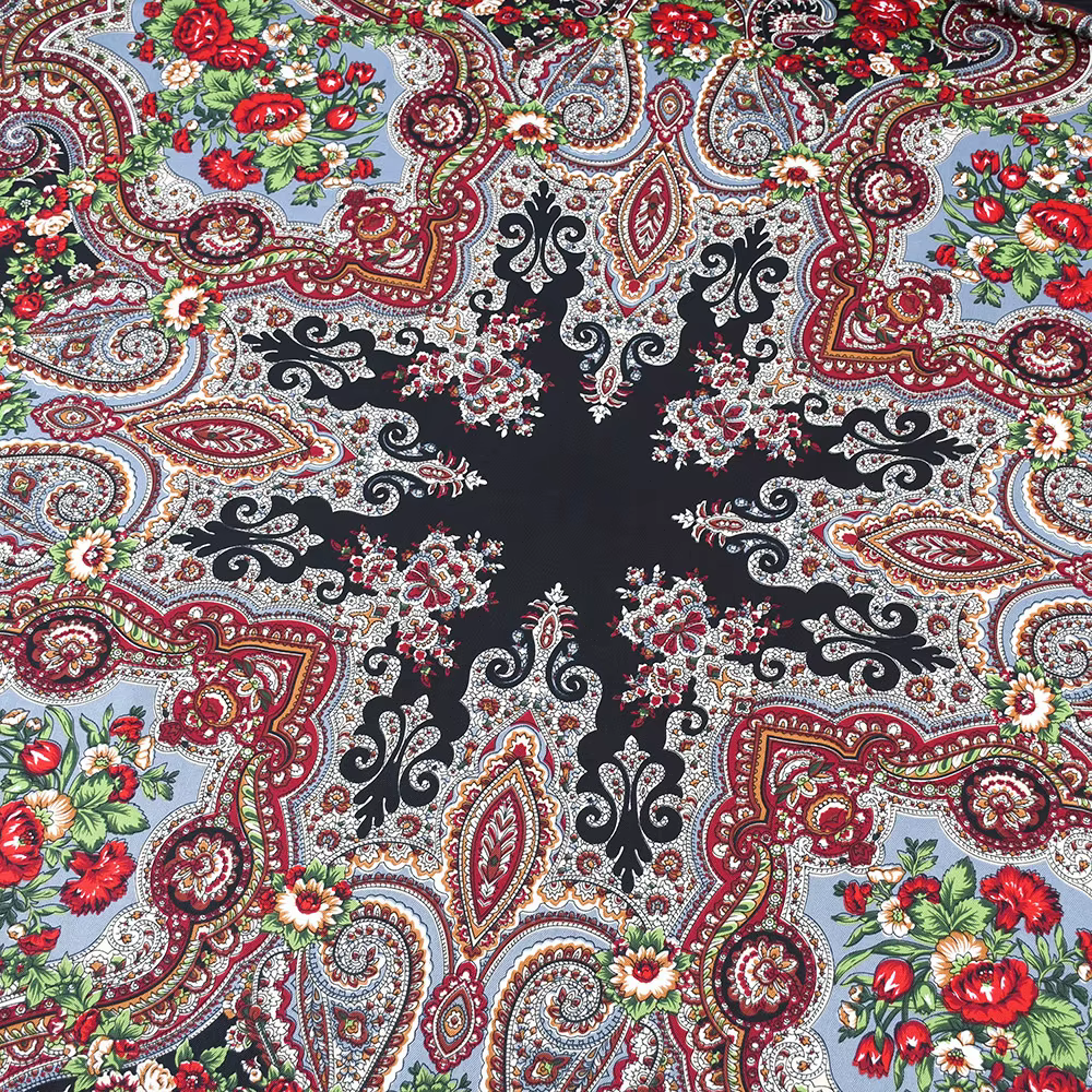 Foulard Russe de Luxe à Imprimé Floral pour Femme, Châle Bandana Carré, 21ème à Franges, Mouchoir, 1