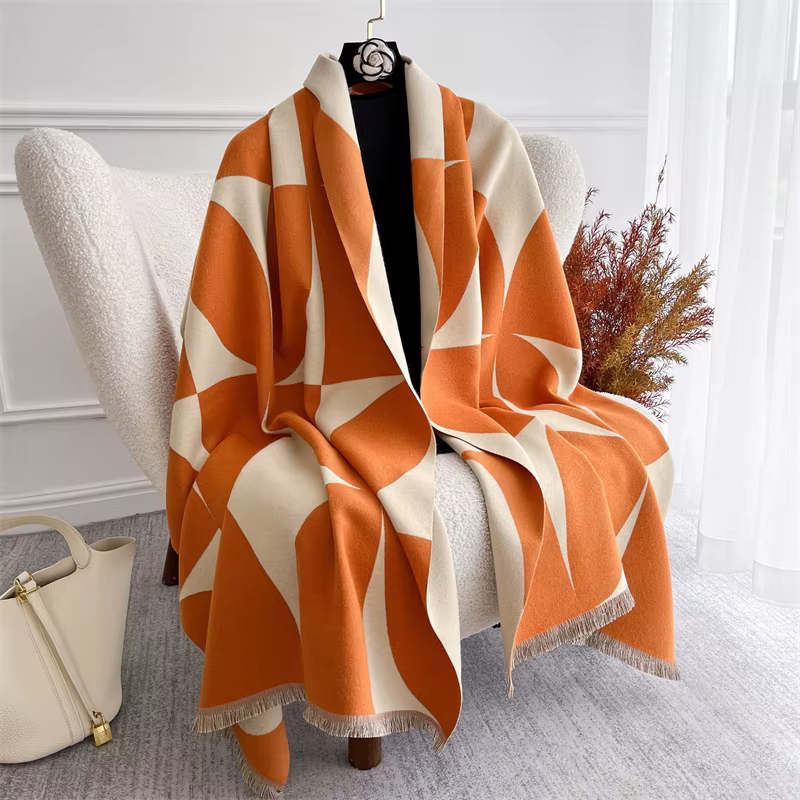 Écharpe Jacquard Pashmina pour femmes, châles et enveloppes, couverture en cachemire, étoles chaudes