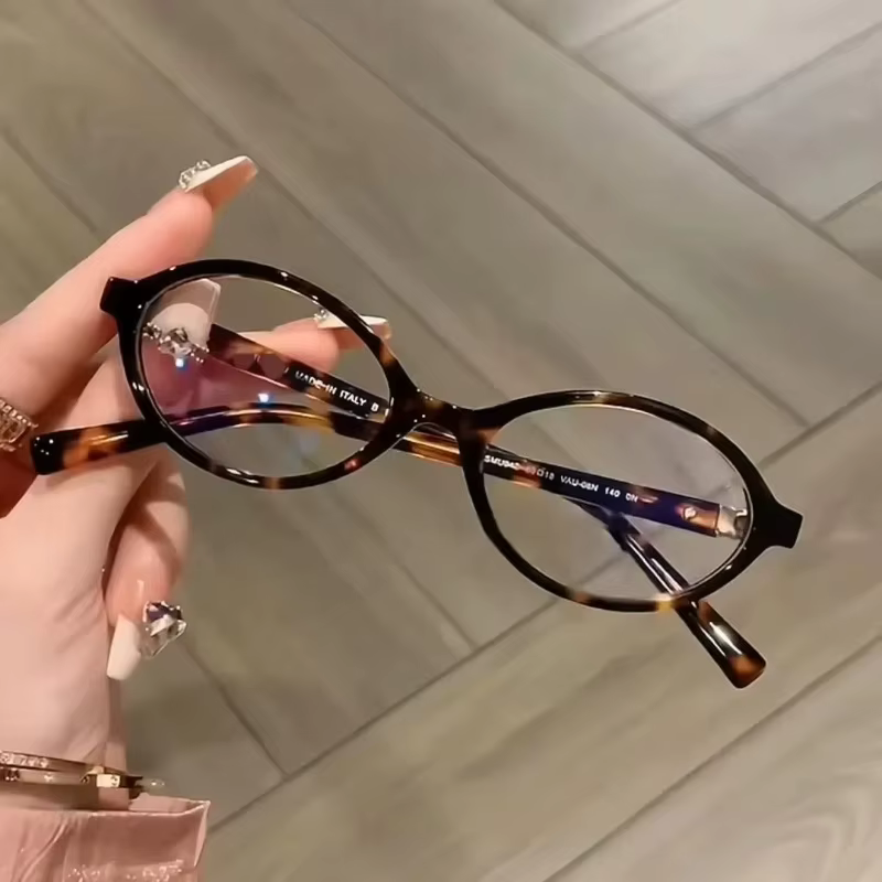 Lunettes ovales à petite monture rétro pour femmes, verres unis coréens, Anti-lumière bleue, Protect