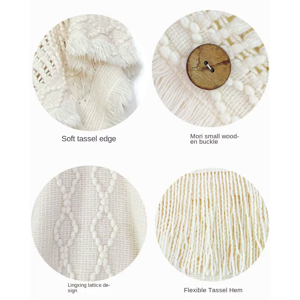 Partie de mariage bohème à capuche tricoté châle hiver chaud bouton dames gland Cape enveloppes écha