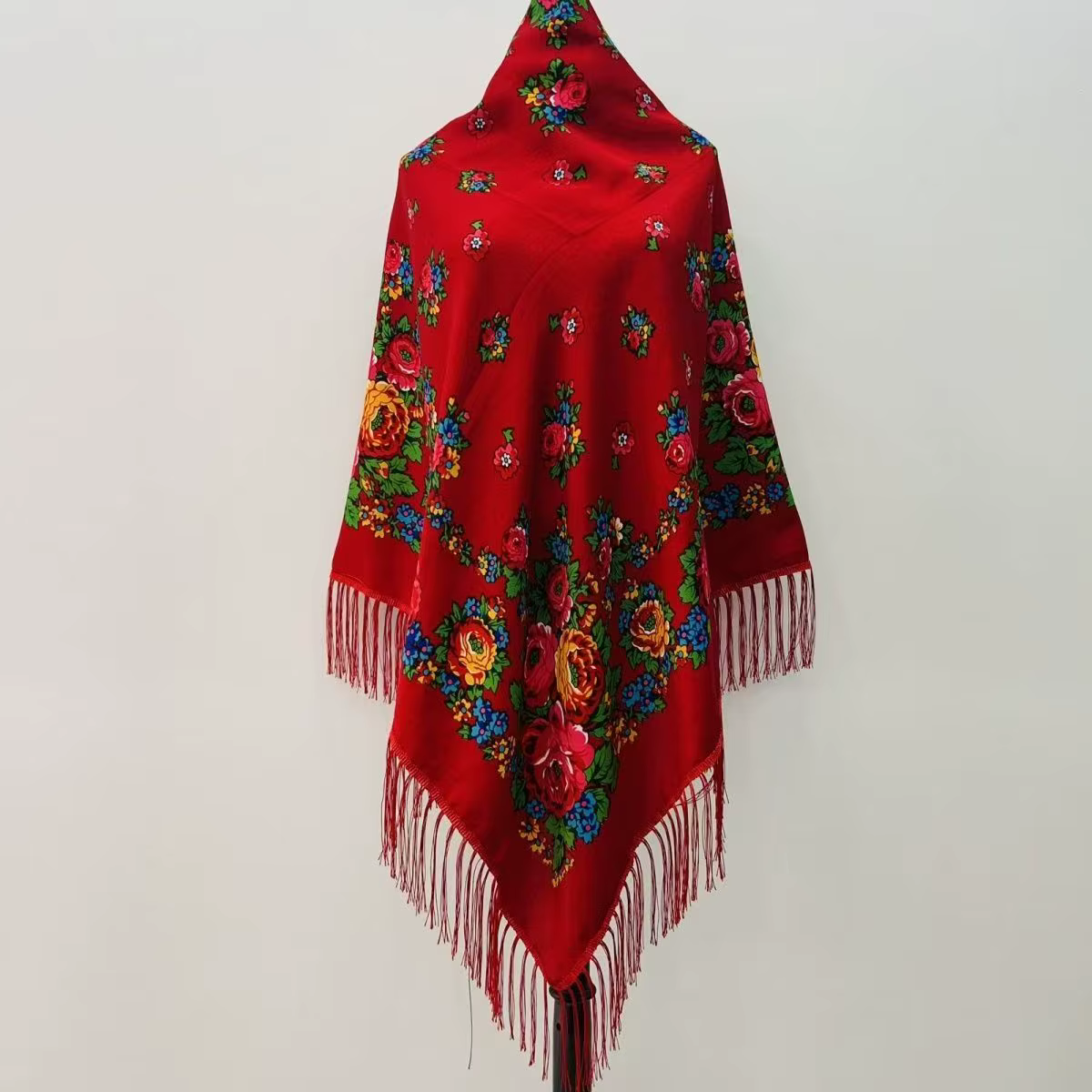 Foulard russe pour femmes, mouchoir carré en coton imprimé Floral, foulard ethnique pour filles, éch
