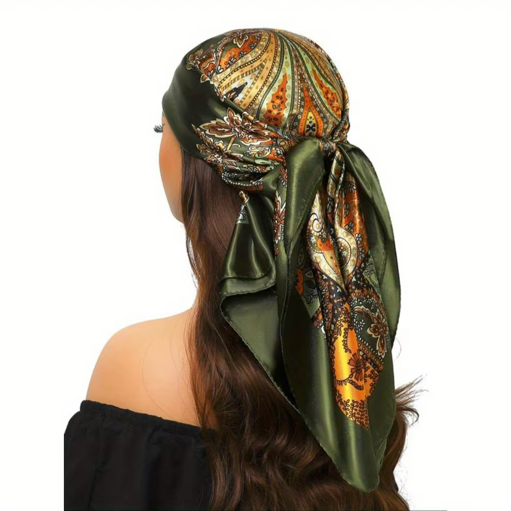 Écharpe carrée imprimée Paisley de Style bohème pour femmes, foulard de mode Vintage, accessoires de