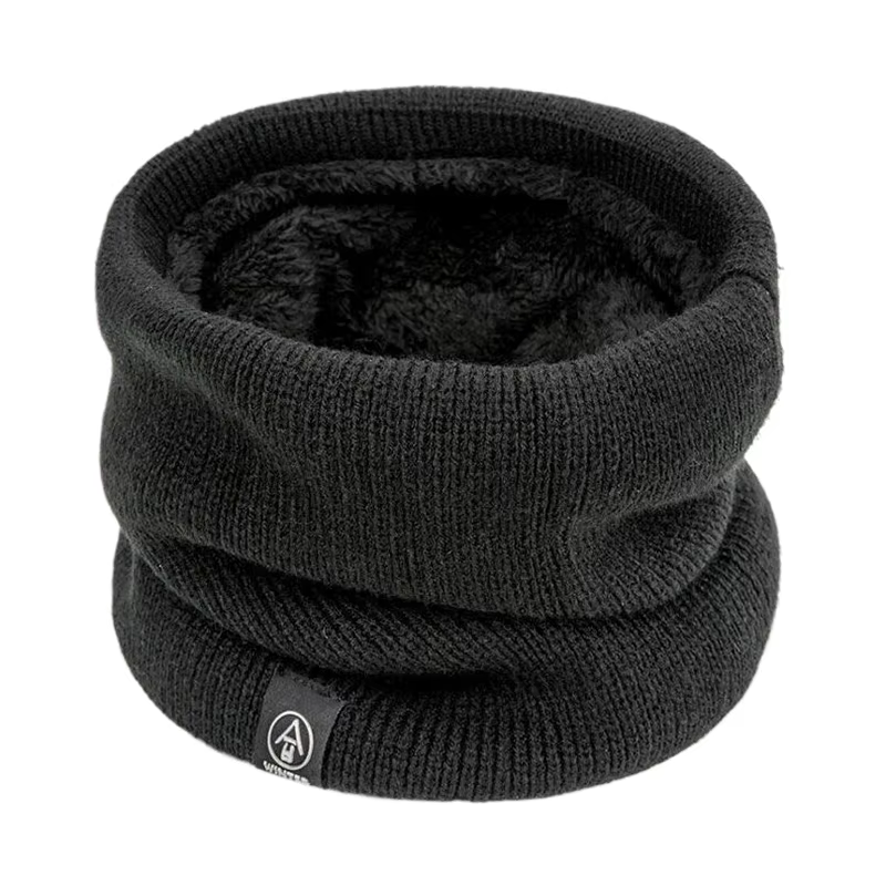 Écharpe Snood en fourrure de laine épaisse pour hommes et femmes, écharpes chaudes unisexes, chauffe