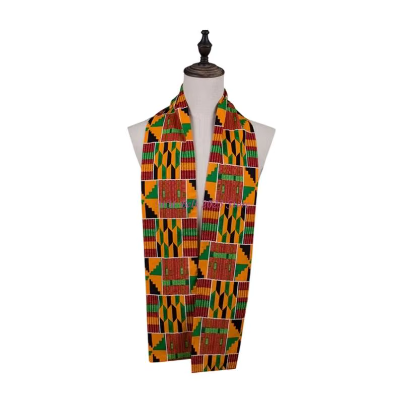 49ME – écharpe traditionnelle africaine imprimée Kente, châle décoratif pour le cou, étole ethnique,