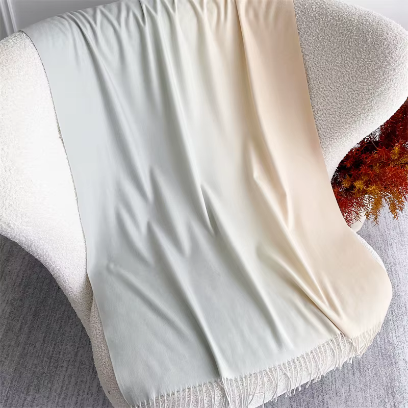 Écharpe en cachemire solide pour femme, 40 couleurs, châle chaud, Hijab, couverture Pashmina, pompon