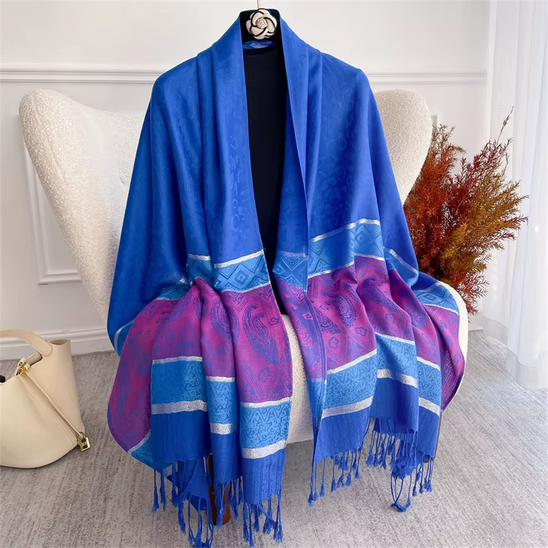 2025 nouveau luxe automne cachemire Pashmina châles femmes chaud Jacquard foulards dame Wrap Foulard