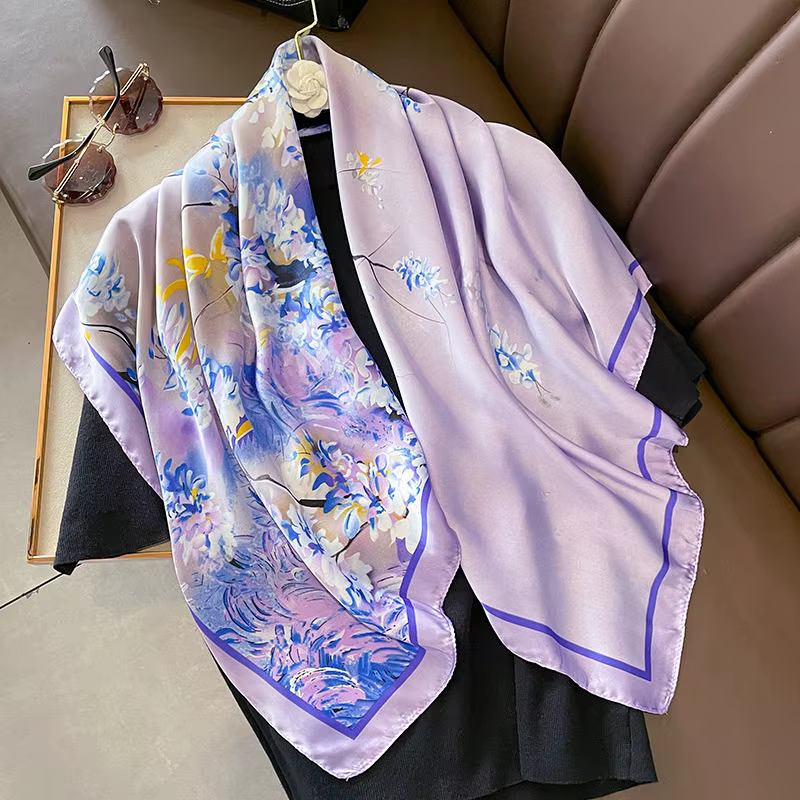 Nouveau style de foulard pour femmes, écharpe universelle grande taille 90, protection solaire, châl