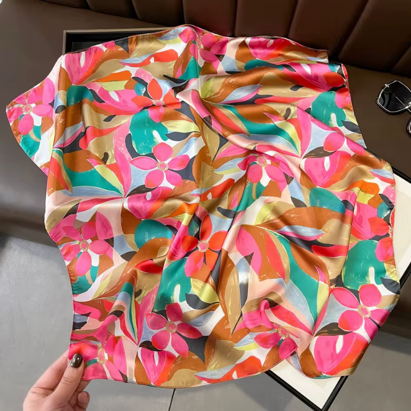 Écharpe imprimée Graffiti 68cm pour femmes, écharpe en Fiber de Polyester, mode polyvalente, vêtemen