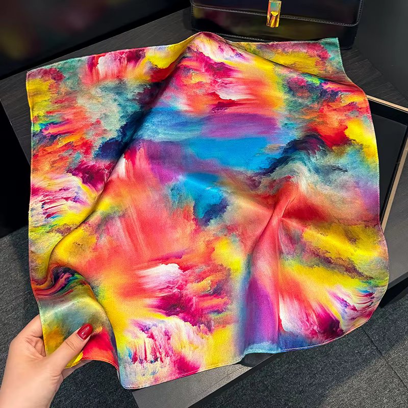 100% Foulard en soie de mûrier femmes luxe carré Foulard femme haute qualité Foulard enveloppes été 