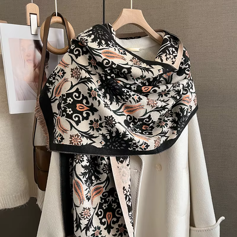 Écharpe chaude en cachemire pour femmes, couverture Pashmina de luxe, châle épais, foulard à la mode