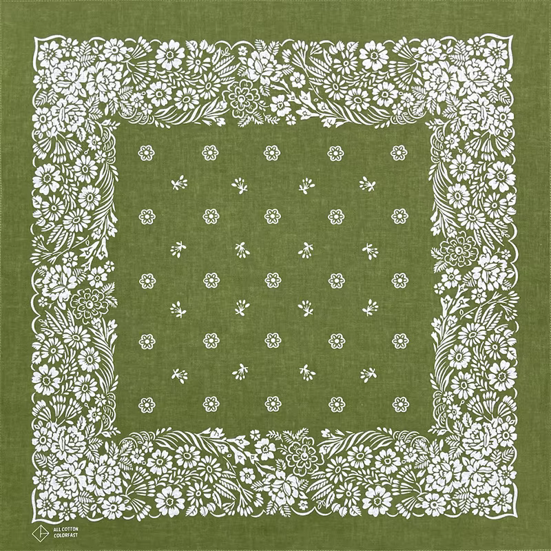 Haute qualité nouveau Design Hip Hop vert Olive coton carré écharpe marin Bandana écharpe ancre impr