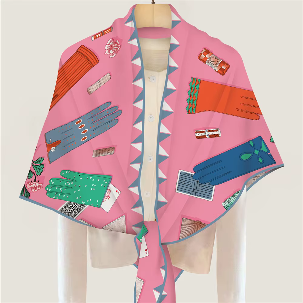 Foulards triangulaires 70% cachemire 30% foulard en soie imprimé de luxe châles Pashmina pour femmes
