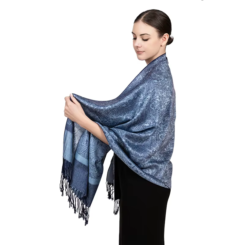 Écharpe Jacquard Longue et Douce pour Femme, Châle de Sauna Confortable et Chaud à la Mode, Collecti