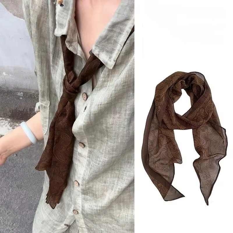 Maillard – long foulard en soie, accessoire polyvalent pour femmes, bandeau décoratif tendance, atta
