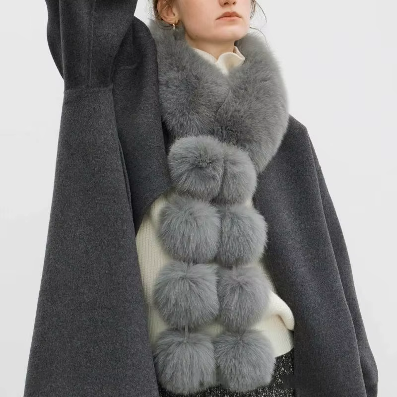 Longue fausse fourrure de renard écharpe femmes hiver chaud doux fourrure foulards décontracté dame 
