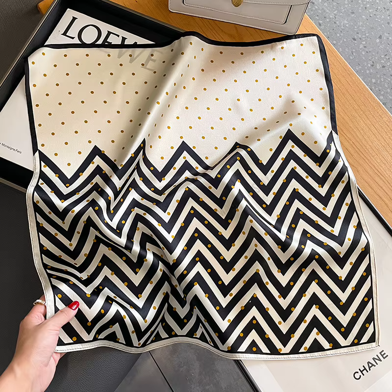 100% foulard de tête en soie naturelle femmes luxe Chevron rayé foulards de cou dames concepteur ban
