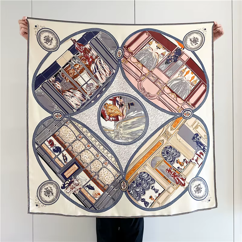 Foulard en soie de mûrier de 110cm, Bandanas roulés de luxe, châles carrés surdimensionnés de 110CM,