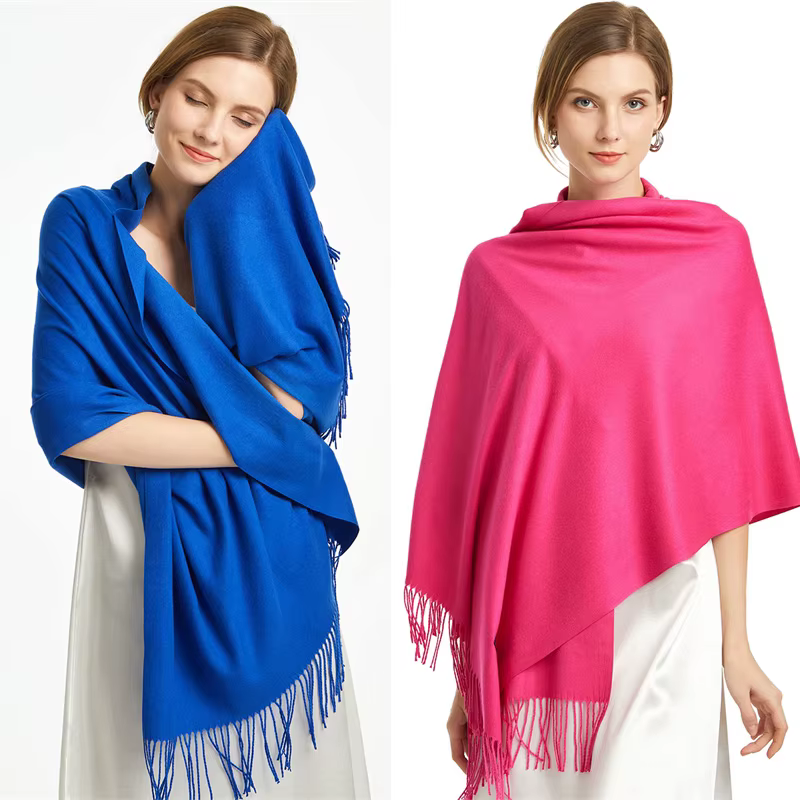 2025 hiver châle pour femmes longues chaudes foulards en cachemire Hijab solide dame enveloppement f