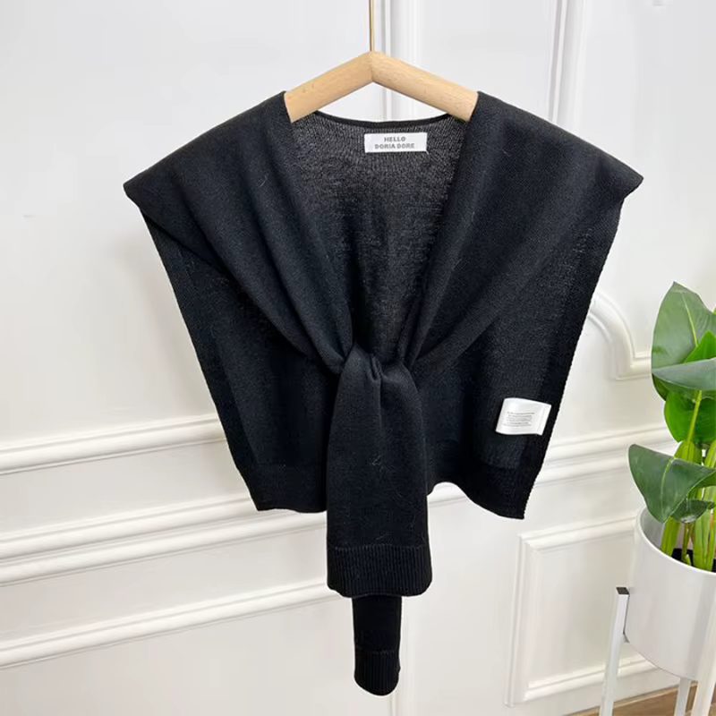 Petit châle tricoté, écharpe, vêtements d'extérieur coréens pour femmes, à la mode et élégants