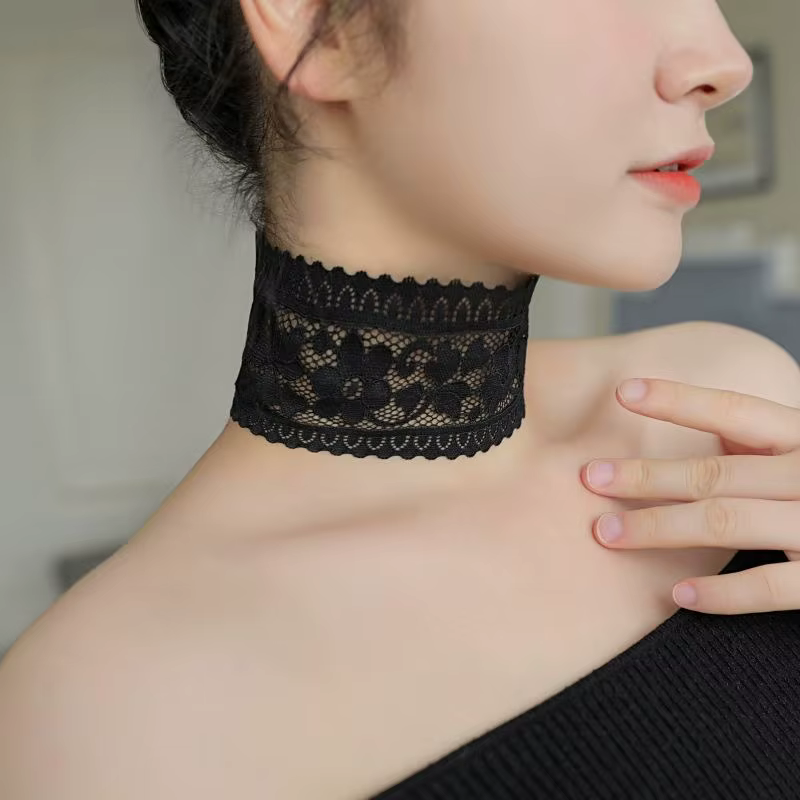 Cache-cou en dentelle pour femme, nouveau modèle d'été, fin, avec bordure en dentelle, bande décorat
