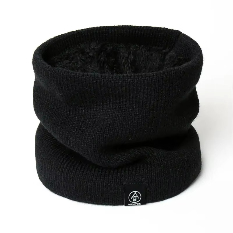 Mode femmes tricoté écharpe solide cachemire comme hiver Snood foulards dame chaud épais unisexe hom