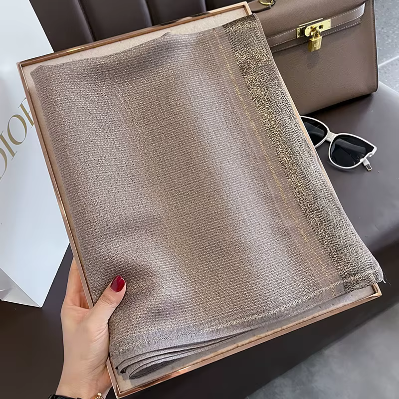 Écharpe chaude en laine de soie solide pour femme, châle enveloppant, Bufanda Floral Pashmina, luxe,