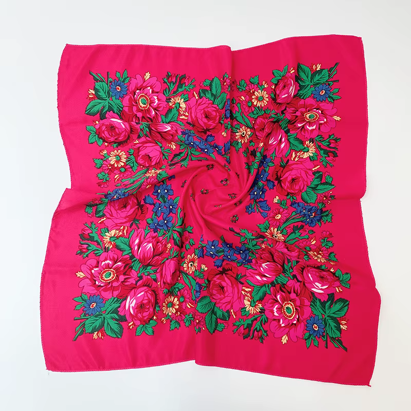 Foulard National Carré Imprimé Floral pour Femme