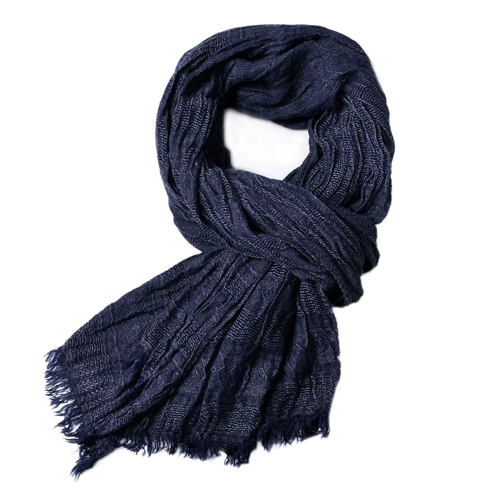 Bufanda-Écharpe en coton et lin froissé pour homme
