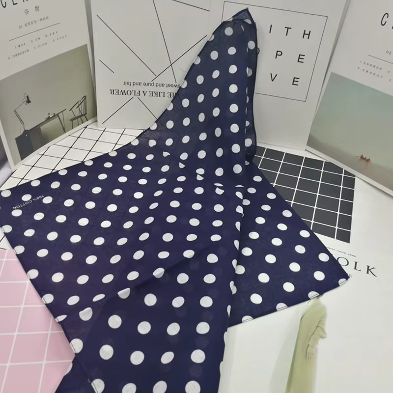 Foulard femme points solides Hip Hop coton Bandana carré écharpe bandeau