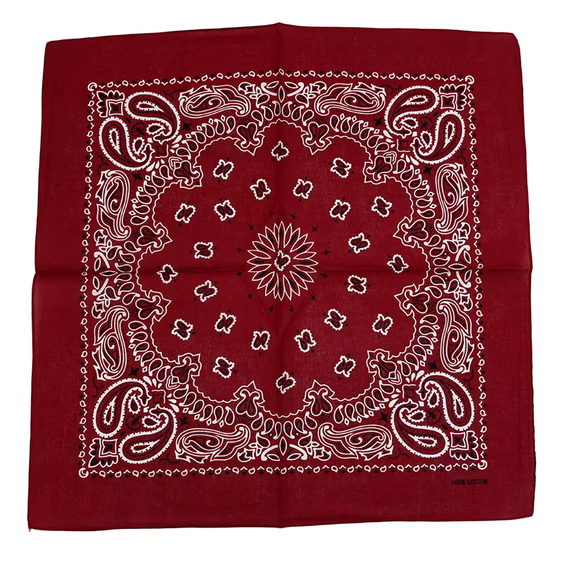 Foulard carré en coton Paisley pour hommes et femmes