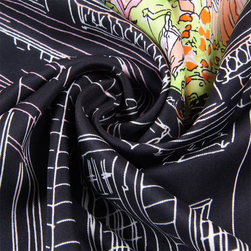 Foulard de jardin en sergé de 90cm pour femmes