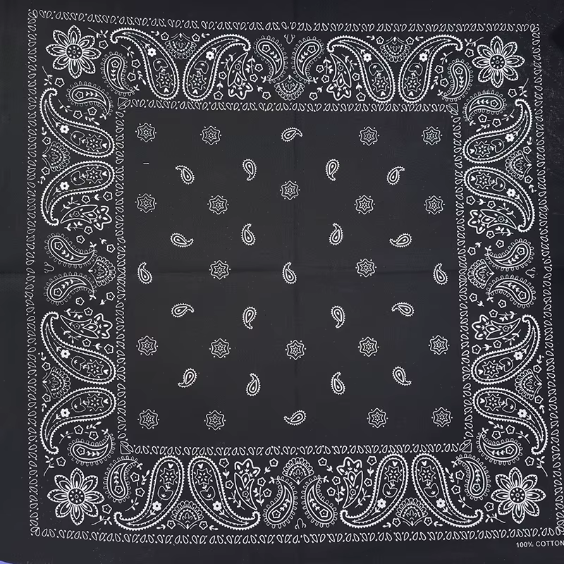 Femmes Foulard solide Hip Hop coton Bandana carré écharpe cajou bandeau