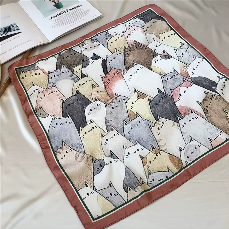 Ins écharpe carrée femme ruban coréen printemps et été foulard multi-fonction femmes