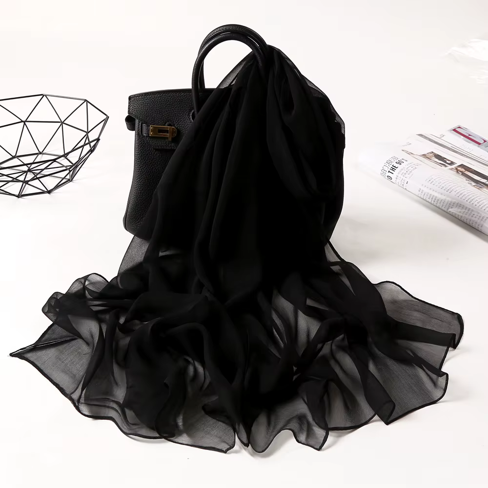 Foulards en mousseline de soie printemps été foulard
