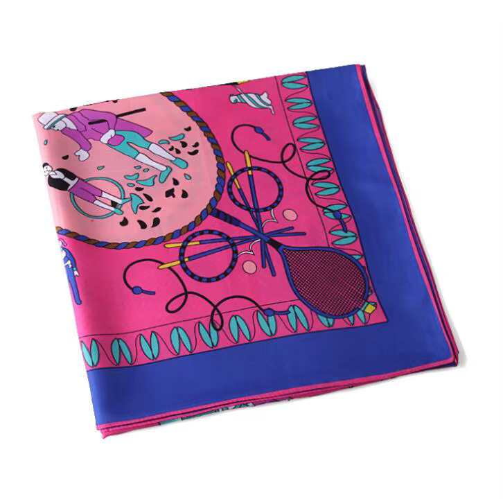 Nouveauté marque châle 100% sergé foulard en soie travaillant à Paris 130 cm foulards carrés imprimer