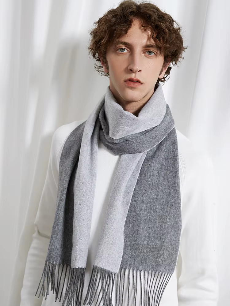 Écharpe en laine à carreaux double face pour hommes