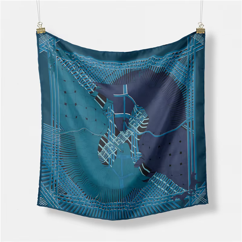 Foulard carré imprimé double cheval pour femme