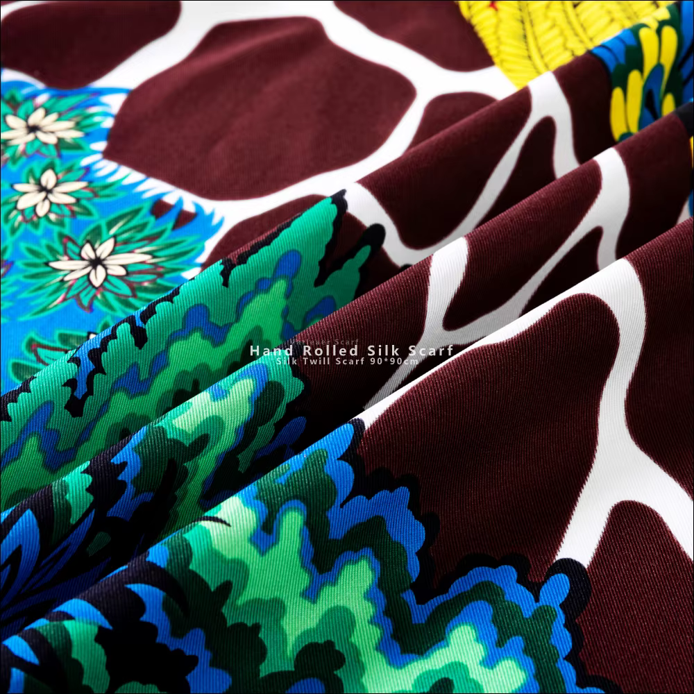 The Three Graces Foulard de marque de luxe avec imprimé Girafe pour femmes