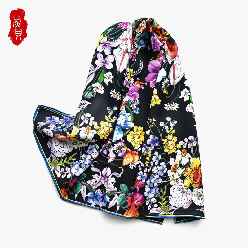 Foulard en sergé de soie véritable pour femmes