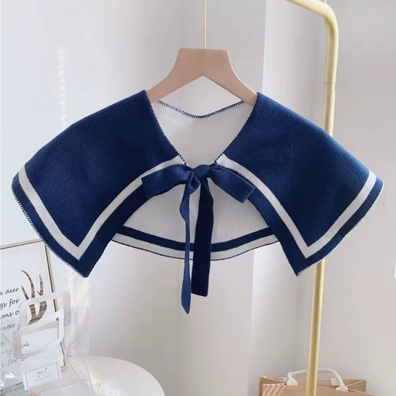 Mode tricot écharpe mignon cou plus chaud cercle faux col avant cravate