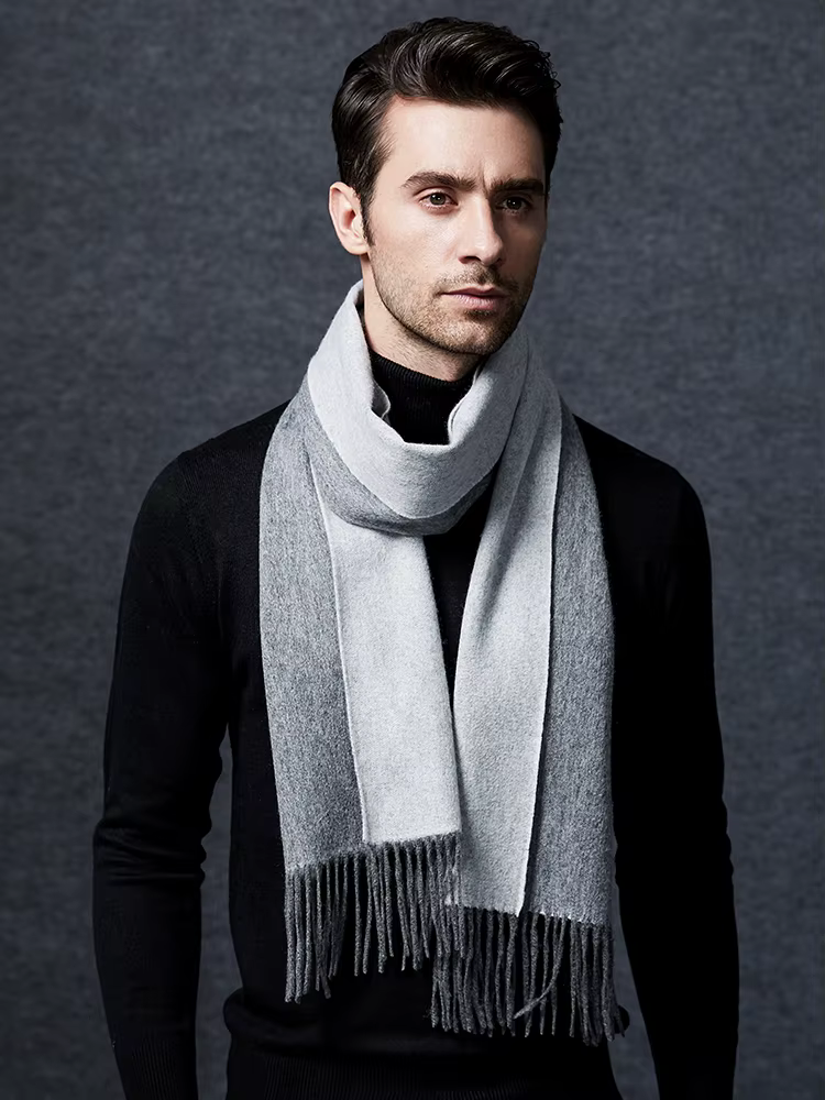 Écharpe en laine à carreaux double face pour hommes