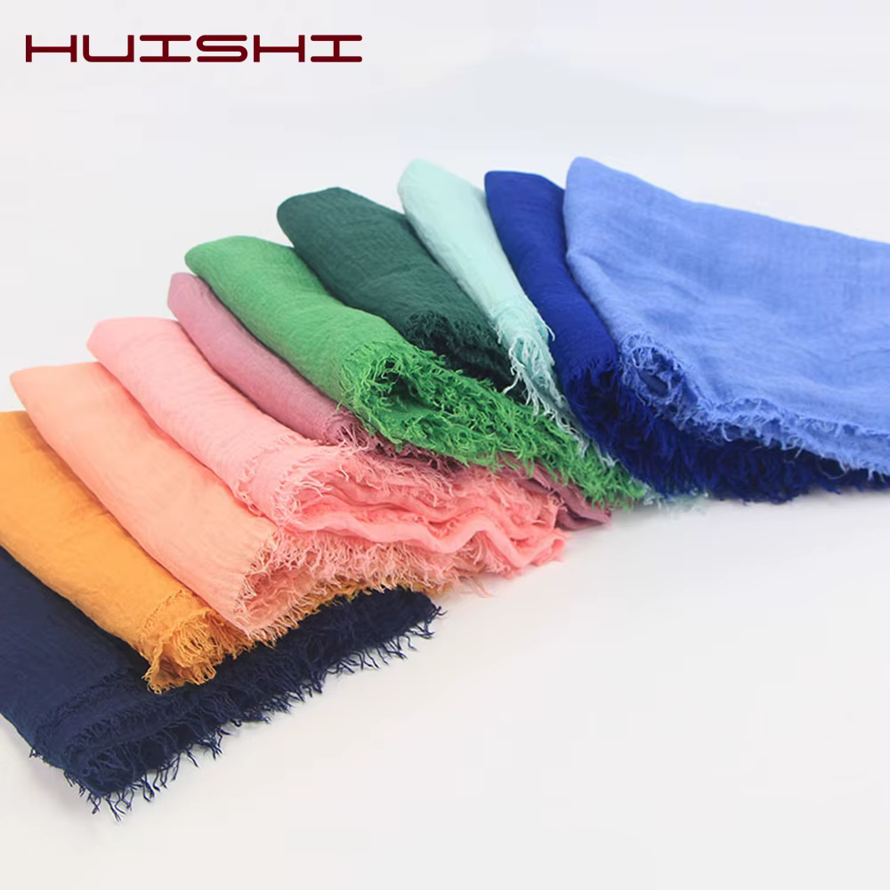 HUISHI écharpe femmes musulmanes bulle coton solide Islam musulman foulard châles et enveloppes femme