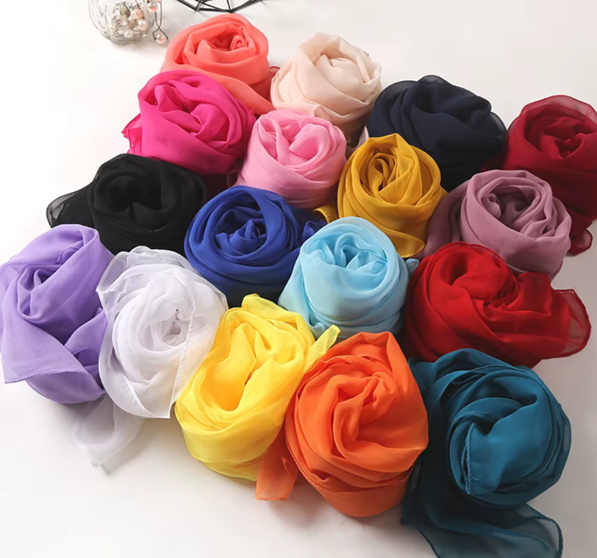 Foulards en mousseline de soie printemps été foulard