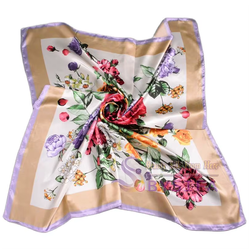 [BYSIFA] – foulards carrés kaki pour femmes
