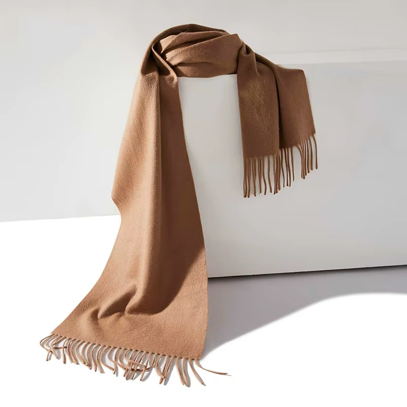 100% écharpe en cachemire femmes marque de luxe Pashmina unisexe hommes couleur unie chaud automne hiver épais réel