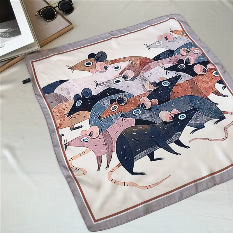Ins écharpe carrée femme ruban coréen printemps et été foulard multi-fonction femmes