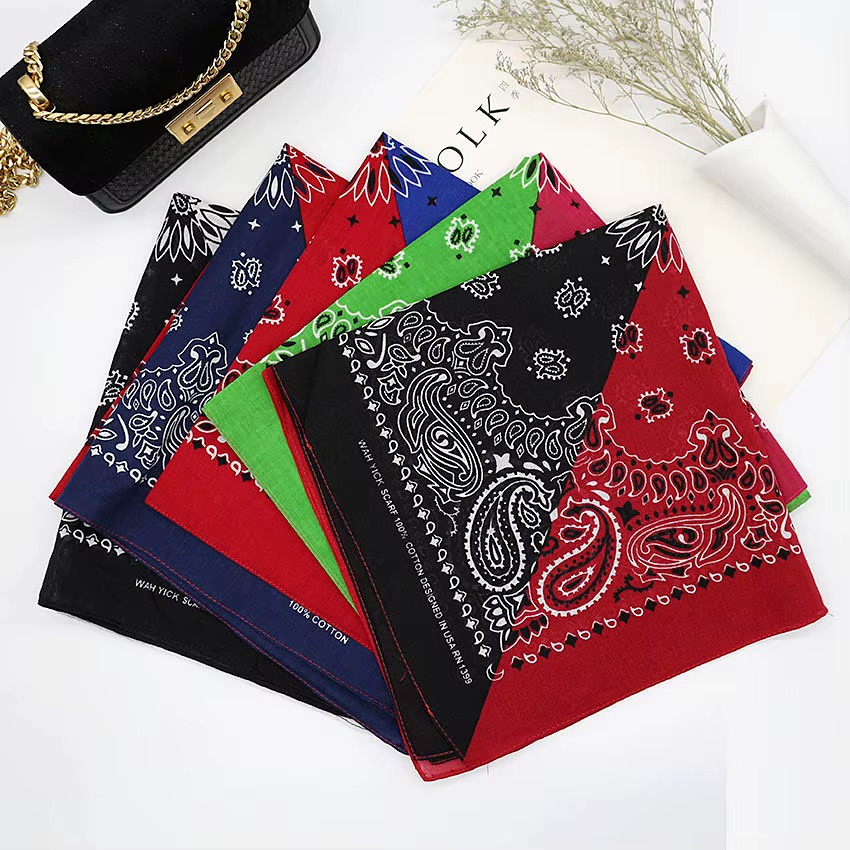 Foulard Bandana unisexe en coton, style Hip Hop, carré, imprimé, mouchoir