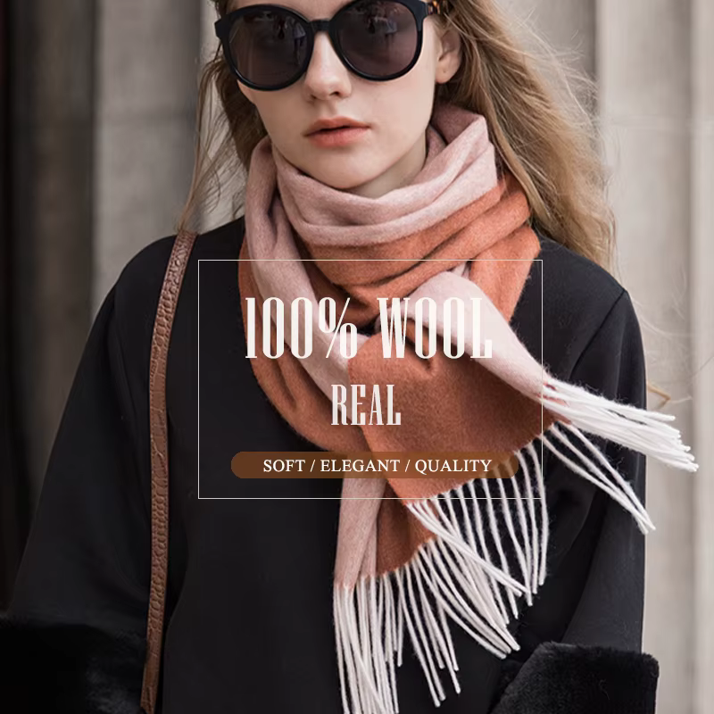 Écharpe en laine double face pour femme
